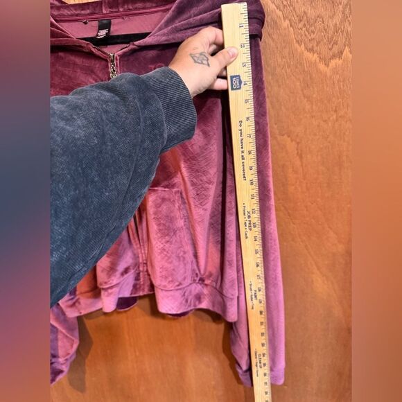 Victorias Secret Purple Velour Shine Hooded Zip Jacket size XXL - Picture 10 of 11